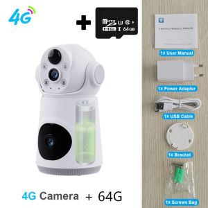 8MP HD 4G Sim Camera CCTV không dây cho gia đình ống kính kép Cam nhìn đêm hồng ngoại Di Động Theo Dõi Camera An Ninh