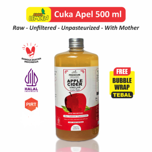 Apple Cider Vinegar 250 ml - 500 ml - Cuka Apel Premium Organic CUKA APEL ORIGINAL ORGANIK 500ML / APPLE CIDER VINEGAR WITH MOTHER/ CUKA SARI APEL / SARI LEMON 500ML / SARI LEMON FRESH / CUKA APEL SARI LEMON PAKET 2 IN 1 / MADU HUTAN 500ML / Lemonkuh SR12
