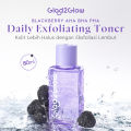 Glad2Glow Blackberry AHA BHA PHA Daily Exfoliating Toner 80ml G2G Toner Facial Toner Face Toner Eksfoliasi Wajah. 