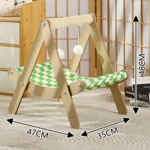 DewyBabe Cat Hammock Double-layer Cradle Bed Solid Wood Cat Nest Tilam Buaian Kucing 猫吊床