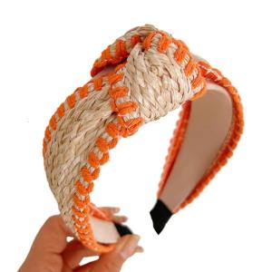 Elegant Wide Hair Bands Photo Booth Props Wide Headband Party Headpiece Garland Knotted Headband for Music Festivals