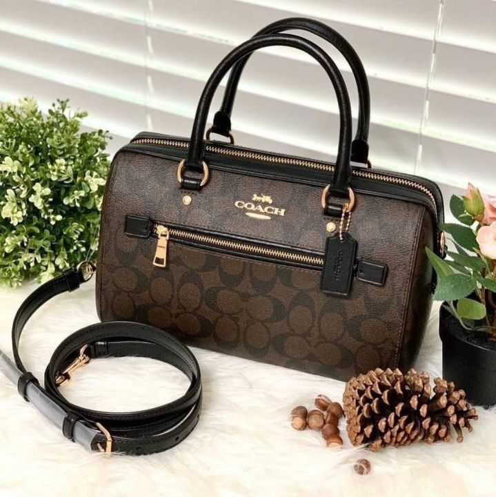 Offers Coach Brown monogram Rowan Satchel