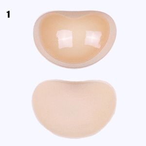 CHUAN 1 pair Womens Fashion Invisible Paste Padding Silicone Strong adhersive Swim Bikini Pad Breast Push Up Bust Thicker Padded Breathable Sponge Bra