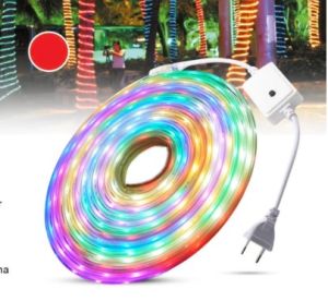 LAMPU LED STRIP 2835 RGB ( WARNI -WARNI KEDIP ) DAN MERAH PUTIH // METERAN + SOKET - AC 220V WATERPROOF / LAMPU LED STRIP SELANG OUTDOOR 220V