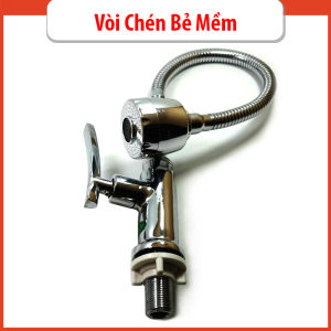 Vòi rửa bát chén lạnh bẻ Đồng thau mạ Crom cao cấp lò xo xoay 360° Davata