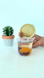 ถ้วยเต้าฮวย ขนาด 6 ออนซ์ แพ็คละ 20 ใบ ทรงแคปซูล/ทรงตรง(ฝามี3สี ดำ ทอง ใส)ใส่เต้าฮวยนมสด ฟรุตสลัด บรรจุร้อนได้ แช่ฟรีสได้