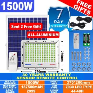 [free shipping]1500W solar flood light outdoor waterproof ip67 1200W  800W  300W 150W outdoor lighting solar lights with solar panel  led indoor lights aluminium metallic material
