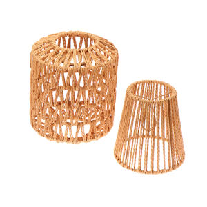 Fantic 1 Piece Vintage Hanging Lampshade Handmade Woven Lamp Shade For Living Room Bedroom Hotel Simulated Rattan Light Fixture