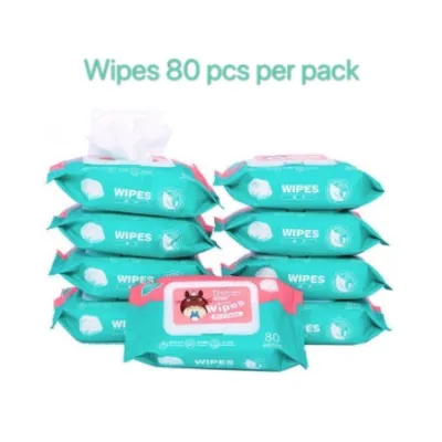 Go Merchandise Organic baby wipes 80pcs per pack 99% water hypoallergenic (Non-Alcohol-wetwipes)