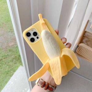 Suitable for 15 Creative Phone Case iphone13/16pro 3D Banana Squeeze Toy Stress Relief 12 Sleeve