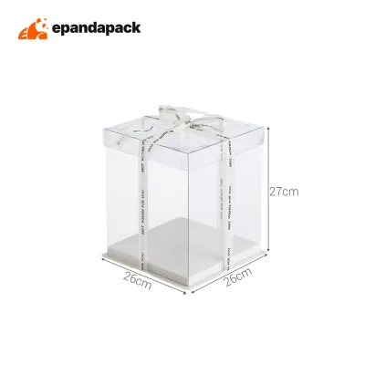 Transparent Cake Box Gift Box Packaging Kotak Kek Clear Hantaran Hadiah Plastic Display Box Birthday