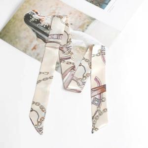 Print Leopard Twill Flowers Scarf Design Women Skinny Bag Scarves Hair Band Neck Silk Scarf 100x4cm Ladies Foulard Hair Headband