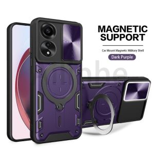 For Oppo A78 A58 A98 A74 A57 A77 A77S A9 A5 2020 4G 5G Phone Case Fashion Armor Shockproof Casing Ring Stand Holder Slide Camera Bracket Protectio Phone Cover