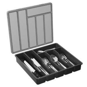 Cutlery Fork And Spoon Organizer With Cover Cutlery Organizer Cutlery Divider Utensil Storage Box