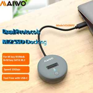 MAIWO NVMe SSD Docking Station External SATA M.2 SSD Enclosure NVMe M.2 Dock m2 SSD Case10Gbps Type C ToolFree Compatible heatsink SSD PCIe4.0