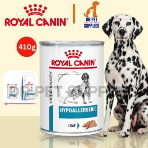 410g Royal Canin Hypoallergenic Loaf Adult Dog Dogs Pet Intolerance Allergies Wet Food Can Cans