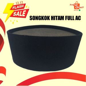 Songkok HitamPeci Hitam Full AC Tinggi 6cm7cm8cm9cm10cm kopyah songkok berkualitas bahan tebal dan halus