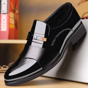 2025 New Genuine Leather Mens Dress Shoes British Style Business Casual Black Formal Office Footwear
