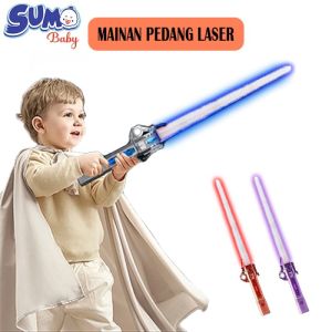 Mainan Pedang Laser Lightsaber Cosplay Anak Lampu Warna 2in1 Pedang Pedangan