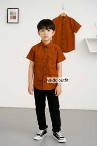 Kemeja Anak Laki Laki Polos Usia 1-13Tahun | Baju Anak Cowok Lengan Pendek Casual Formal