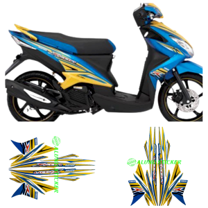 STIKER STRIPING LIS LES BODY MOTOR XEON 125 2012 FACELIFT BIRU-KUNING 1SET STANDAR FULL SET
