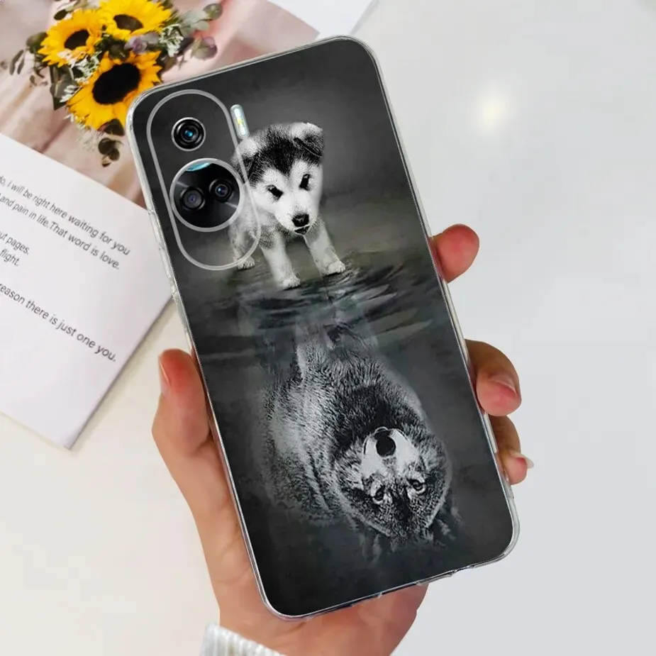 XINYEXIN Silicone Case For Honor 90 Lite 5G With Cute Pattern Slip Resistant Slim Fit Shockproof Protective Phone Case Cover - Lavender, Purple - View #4
