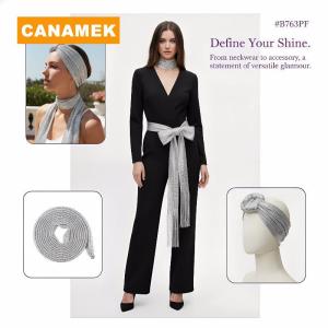 【CANAMEK】 Tassel Fabric f Long Solid Color Waist Sash Belt for Ladies Lightweight Flowy Cape Party Accessories