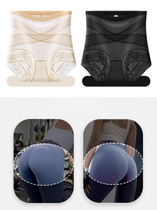 【Genuine】High-Waisted Hip-Lifting And Tummy-Tightening Womens Panties Mulberry Silk Panties Breathable And Comfortable Traceless Antibacterial Panties收腹抗菌内裤