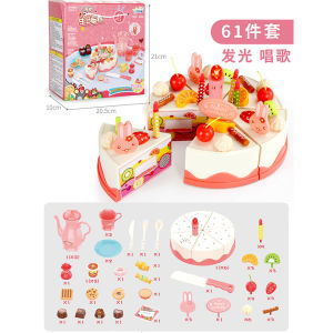 DIY Pretend Play Kitchen Toys Fruit Birthday Cake Cutting Toys Kitchen Food Girl Games Play
