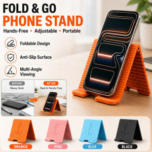 2nd Gen Multifunctional Adjustable Silicone Foldable Phone Tablet Stand Holder Portable Desktop Hands Free Lightweight Durable