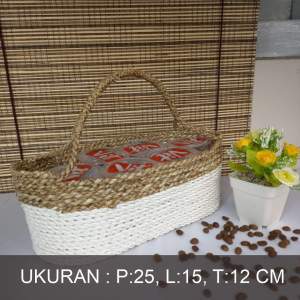 Keranjang Toples Aqua Hampers Anyaman Seagrass Kerajinan Anyaman Jogja