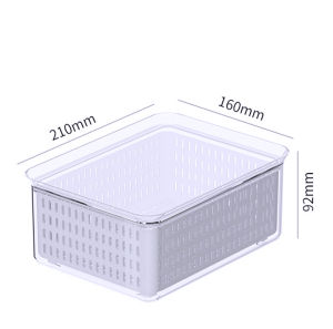 Locaupin Kitchen Food Storage Containers Stackable Refrigerator Organizer Bins with Lids with Removable Drain Basket