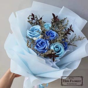 HER.FLORIST 7PCS Soap and Dried Flowers Bouquet / Buket Bunga Sabun dan Bunga Kering  Hadiah Kado