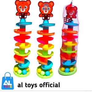 Spiral Tower Rolling Ball Mainan Anak Edukasi Seluncuran Bola Mainan Anak Tower Seluncur Warna Warni Rotation Orbit SH225