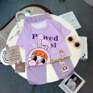 2-12ปี ชุดเซ็ทเด็ก ชุดเซ็ทเด็กลายการ์ตูนสุดฮิต เสื้อ+กางเกงขายาว งาน2ชิ้น สําหรับเด็กผู้หญิง สไตล์เกาหลี ผ้านิ่มใส่สบาย