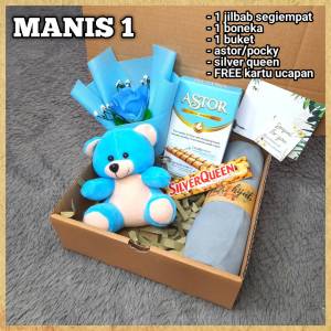 HAMPERS HIJAB + COKLAT / KADO MUSLIMAH / GIFT BOX JILBAB / ANNIVERSARY/