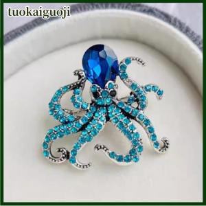 tuokaiguoji Fashion Exquisite Rhinestone Animal Octopus Brooches For Women Clothing Coat Accessries Gift