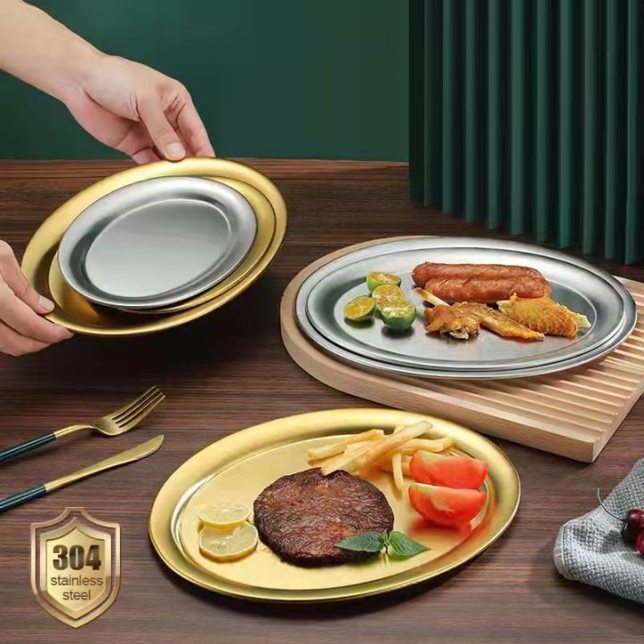 4-teiliges Edelstahl-Teller-Set 20 & 30 Cm – Unzerbrechlich, Spülmaschinenfest, Perfekt Für Camping, Picknick & Grillen