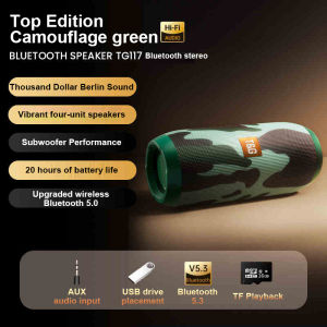 Bansid T&G TG-117 SplashProof Wireless Bluetooth Portable Stereo Speaker with Strap，High power heavy bass ultra long battery life