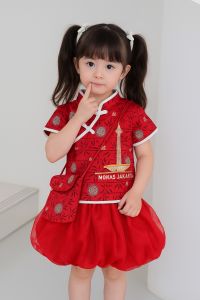 Setelan Cina Motif Monas Rok Rempel Balon Free Tas Ready Usia Anak 0 Bulan-7 Tahun Terbaru