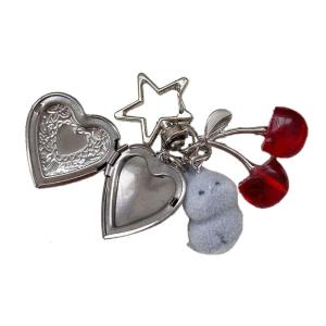 Stylish Rabbit and Cherry Keychain Unique Fashionable Keyring Accessory Perfect for Everyday Use and Personal Style