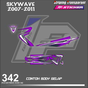 SKYWAVE 2007-2011 (COD) STIKER STRIPING MOTOR SUZUKI SKYWAVE  HOLOGRAM DAN TRANSPARAN
