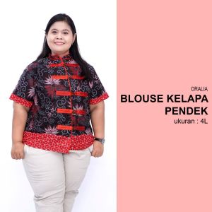 Blouse Big Size Wanita Atasan Batik Lengkap S-M-L-XL-XXL-3L-4L-5L Model Blus Jumbo Seragam Batik / Blus Pendek Big Size / Atasan Kerja Wanita Jumbo Kantor / Blouse Jumbo Formal Kerja