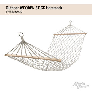 Hammock Swing Outdoor Camping Supplies Single Mesh Cotton Rope Stick Katil Berkelah Berkhemah 户外野营露营用品 单人加粗加厚网状棉绳木棍 吊床秋千