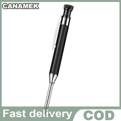 CANAMEK 1ชิ้นดินสอช่างไม้แข็ง2.8มม. แท่งอลูมิเนียมแท่งเหลาในตัวเครื่องมือทำเครื่องหมายงานไม้ดินสอกลแบบมีรูลึก