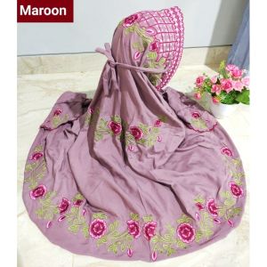 Mukena Terusan Dewasa Bahan Rayon Kain Dasar Warna Dusty Motif Bunga mekar Cantik