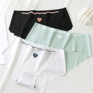 oobest กางเกงในผู้หญิงเนื้อนุ่มกางเกงชั้นในไร้รอยต่อน่ารักกางเกงในผ้าไหมน้ำแข็ง3ชิ้นสำหรับกางเกงขาสั้นโตปานกลางผู้หญิง