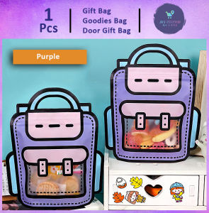 Gift Bag 1Pcs School Bag Zip lock Zipper Plastic Bag Goodies Snacks Cartoon Gift Bag Packaging Door gift Beg Snacks Cartoon Gift Bag GB109 礼物袋礼品袋购物袋