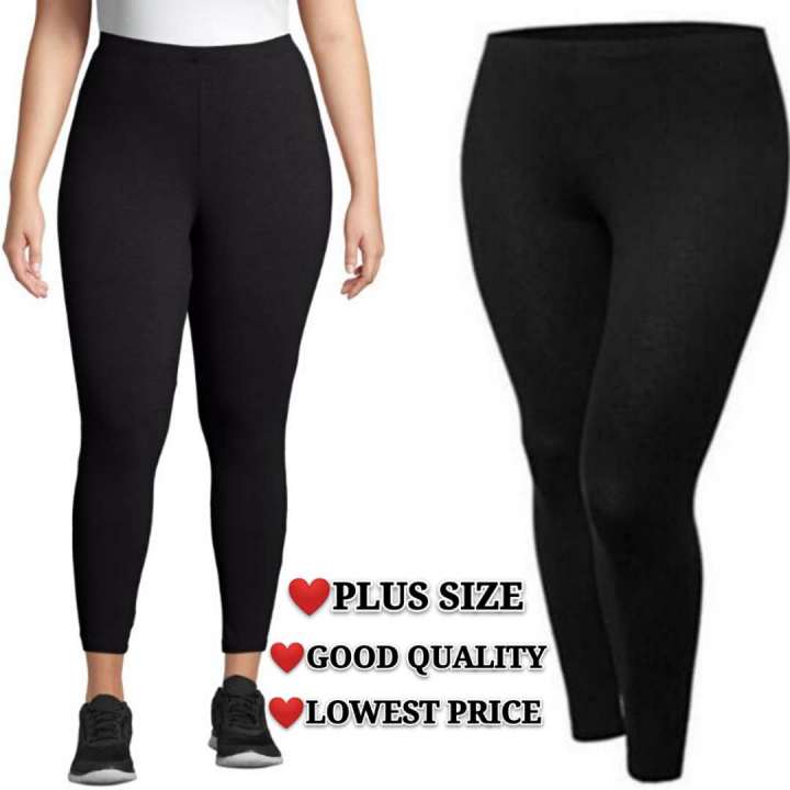 JFORLESS Women's Plus size Leggings High Waist Nylon Spandex Stretch  Leggings Pants Black XL-3XL
