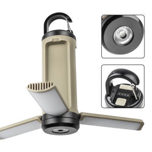 ไฟสามใบพับได้แบบพกพาไฟ LED แคมป์ชนิด C แบบพับเก็บได้ไฟฉุกเฉินสำหรับตั้งแคมป์อเนกประสงค์กลางแจ้ง